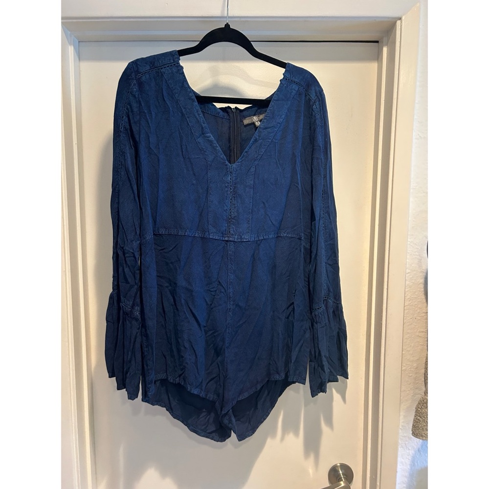 Denim Bell Sleeve Romper